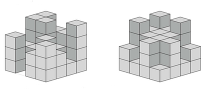 80_44 Geometrie Würfel Bauplan 4x4x4